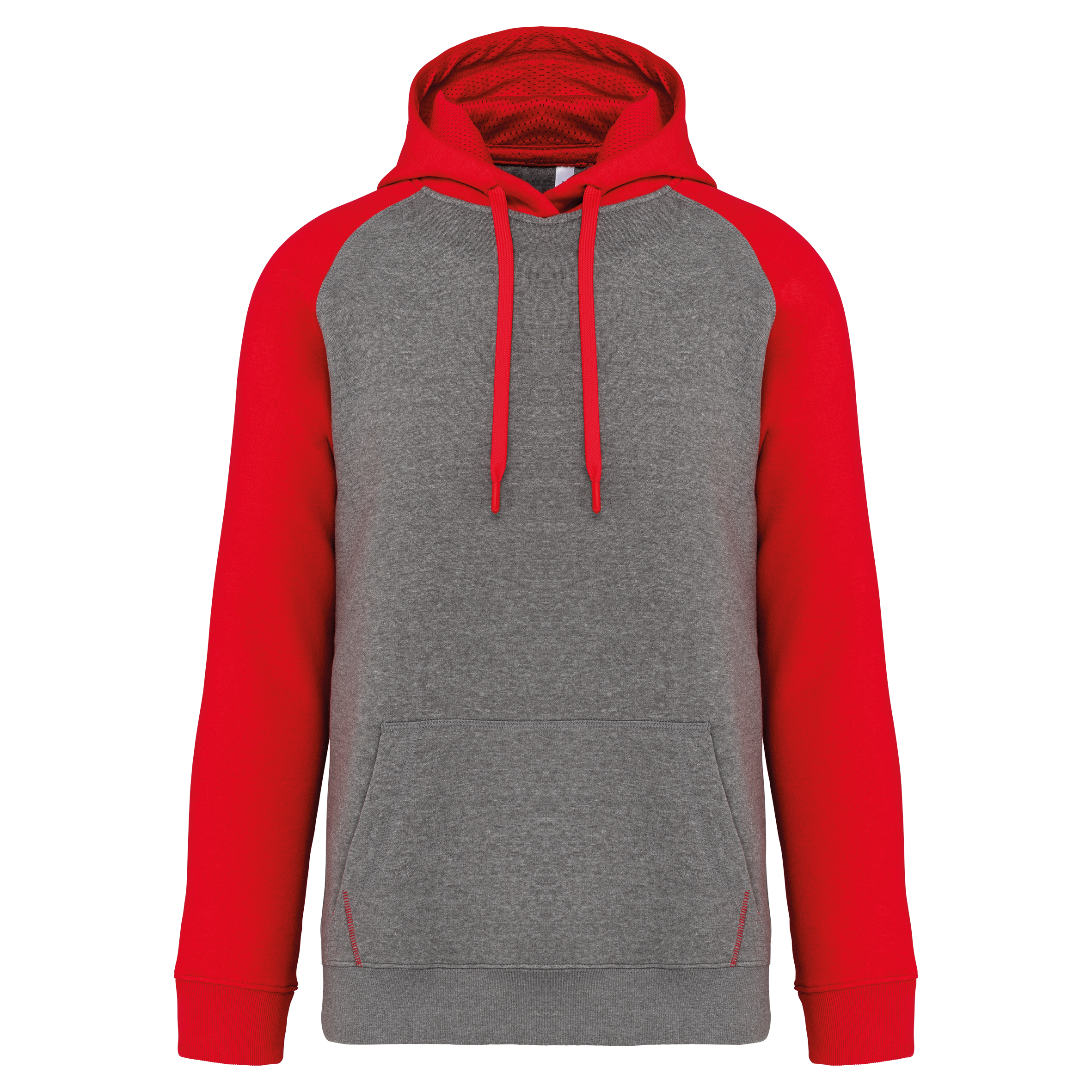 Grey Heather / Sporty Red