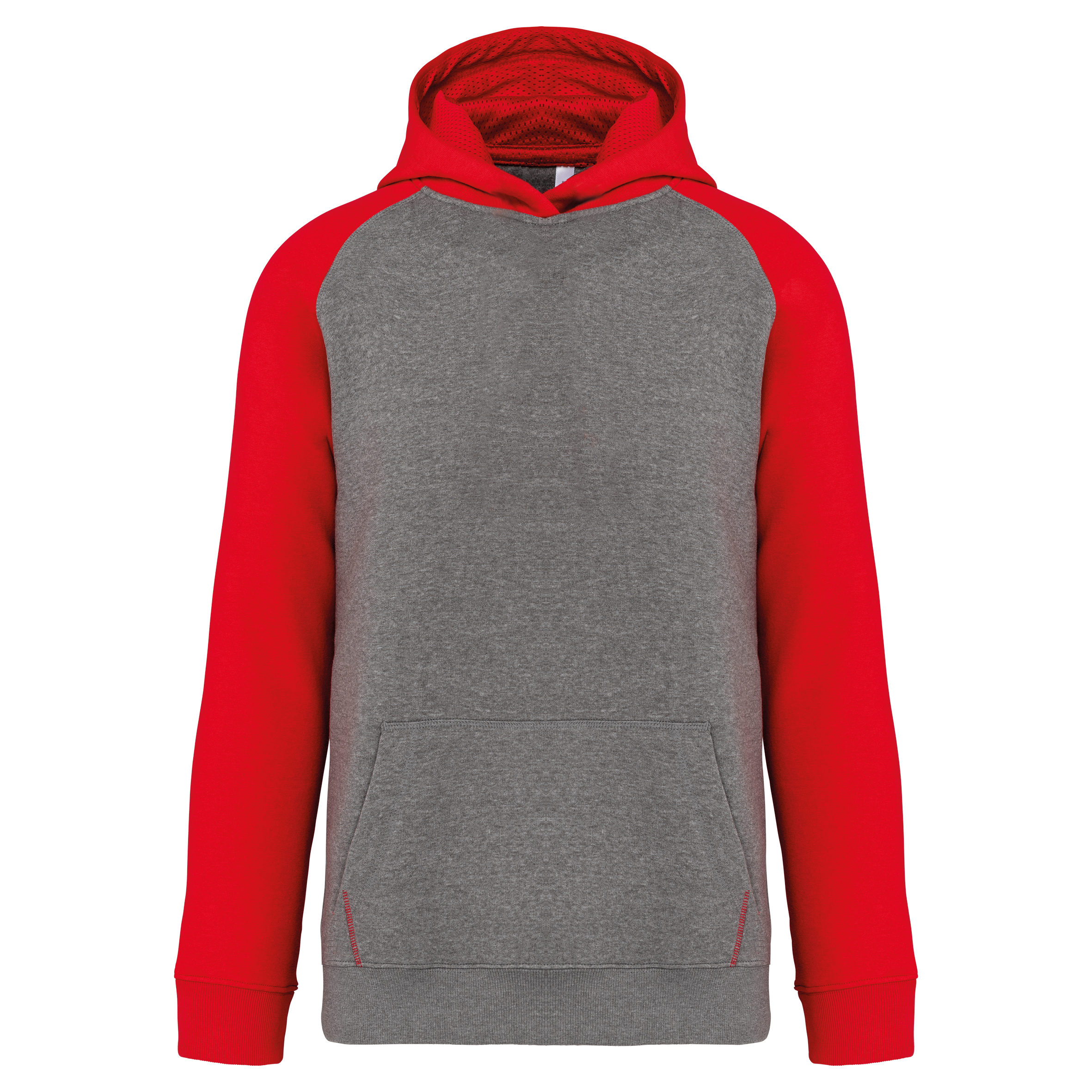 Grey Heather / Sporty Red
