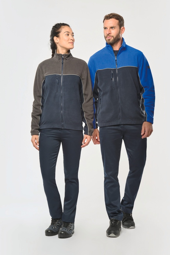 Unisex two-tone eco-friendly fleece jacket (XS)