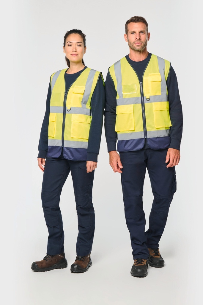Gilet de sécurité haute visibilité recyclé avec zip unisexe (XS)