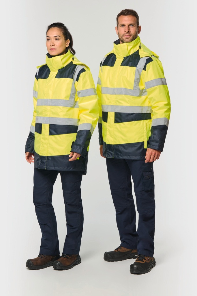 Parka de sécurité recyclée 4 en 1 unisexe (XS)