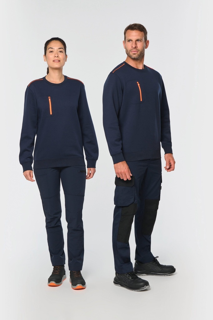 Sweat-shirt Day To Day zip poche contrastée unisexe (XS)