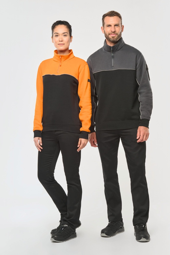 Sweat-shirt écoresponsable col zippé unisexe (XS)