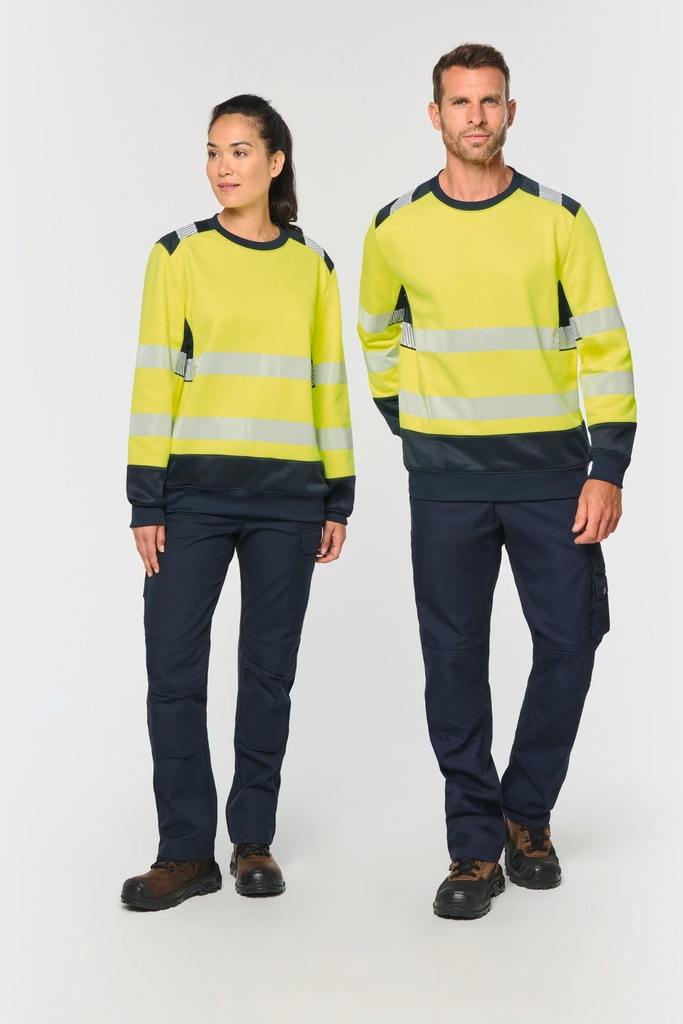 Sweat-shirt de sécurité recyclé col rond unisexe (XS)