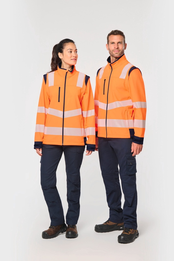 Veste softshell de sécurité recyclée avec manches détachables unisexe (XS)