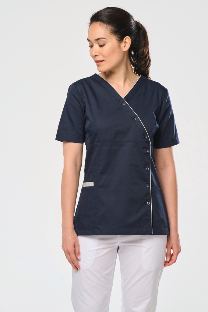 Blouse polycoton avec boutons-pression femme (XS)