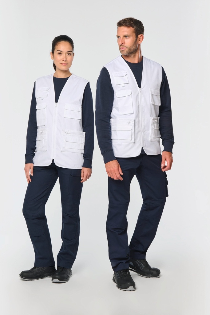 Gilet polycoton multipoches doublé unisexe (XS)