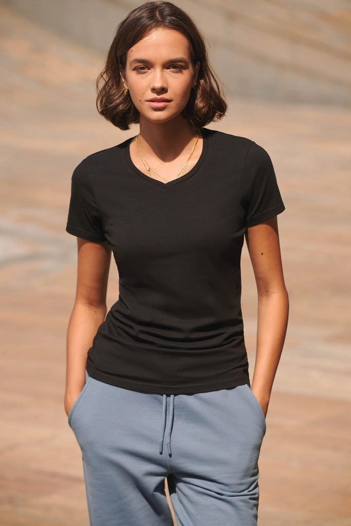 T-shirt femme col v Feel Good (XS)