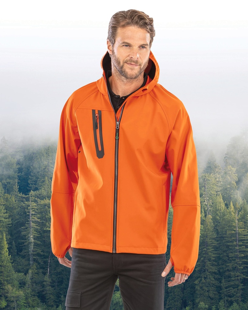 Veste Softshell 3 couches recyclée à capuche unisexe (XS)