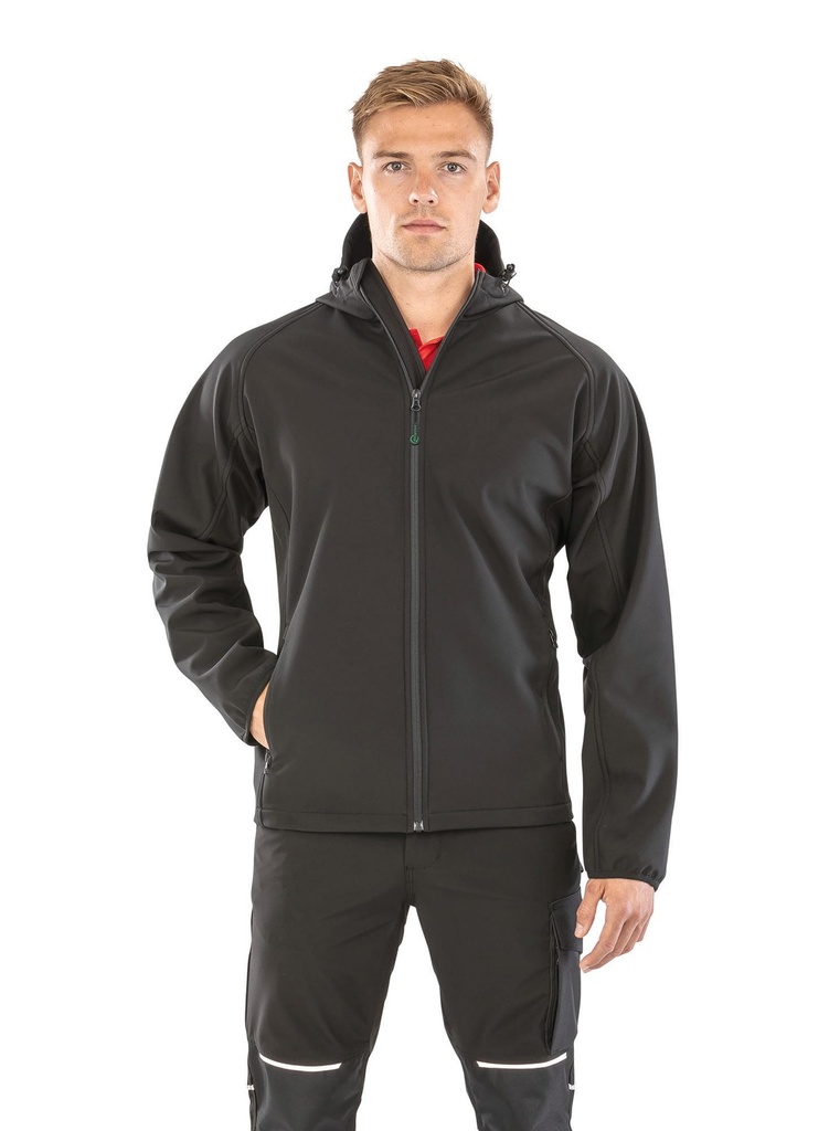 Veste softshell recyclée 3 couches à capuche homme (S)