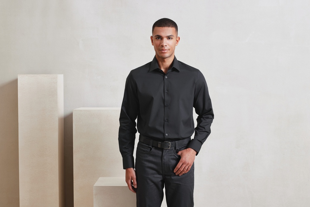 Chemise popeline RECYCLIGHT à manches longues pour homme (S)