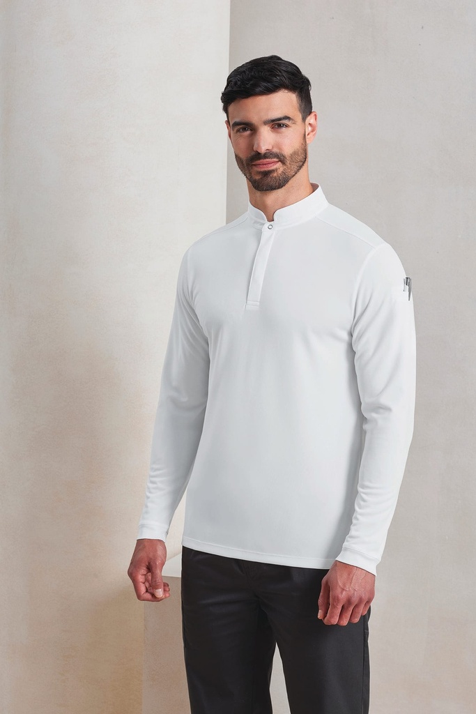 Polo de cuisinier Coolchecker Essential à manches longues (XS)