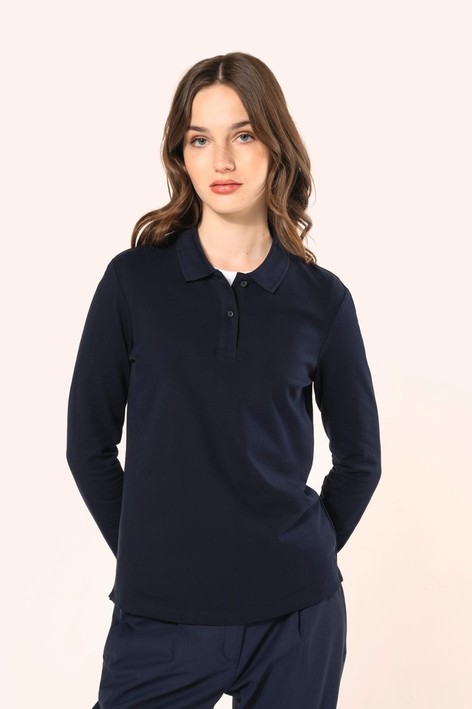 Polo Supima® manches longues femme (XS)