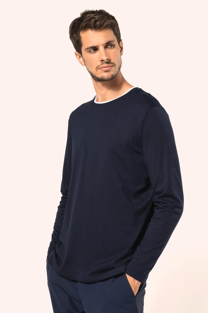 T-shirt Supima® col rond manches longues homme (S)