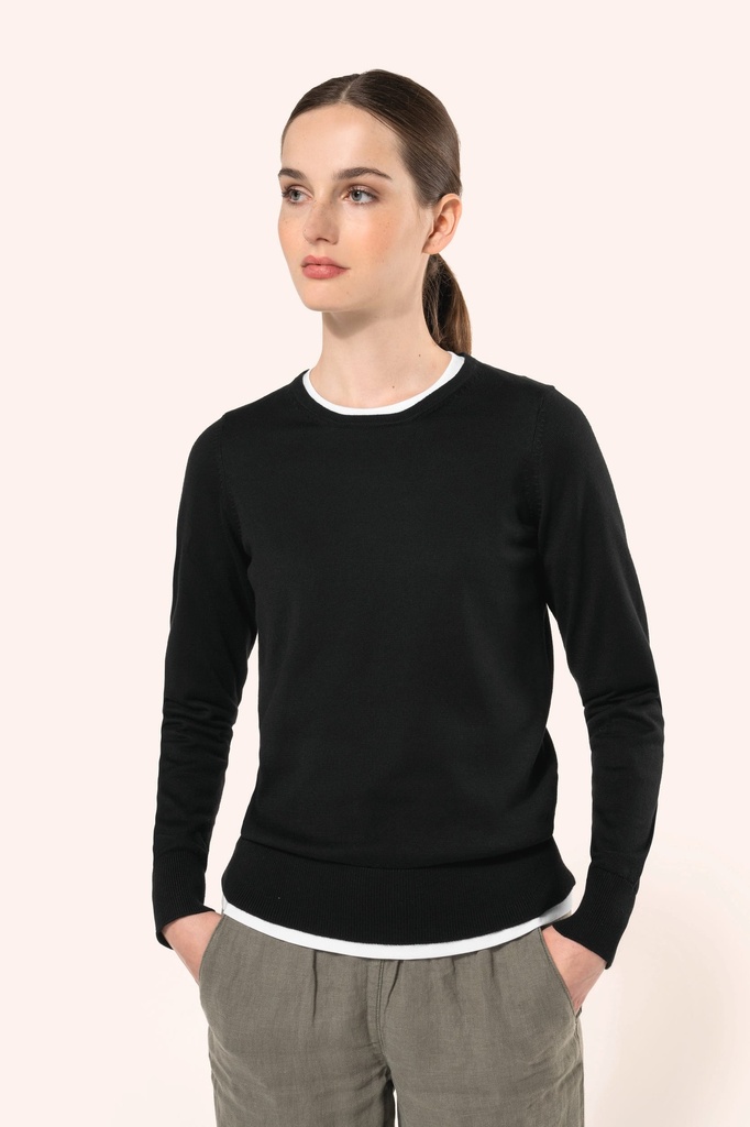Pull Supima® col rond  femme (XS)