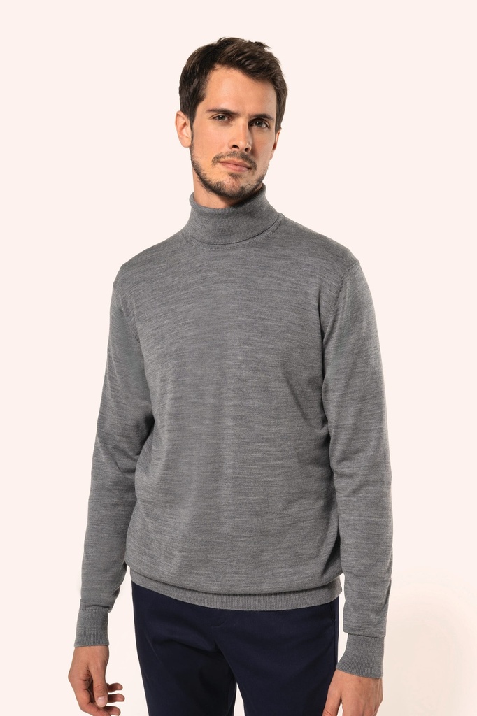 Pull Mérinos col roulé homme (S)