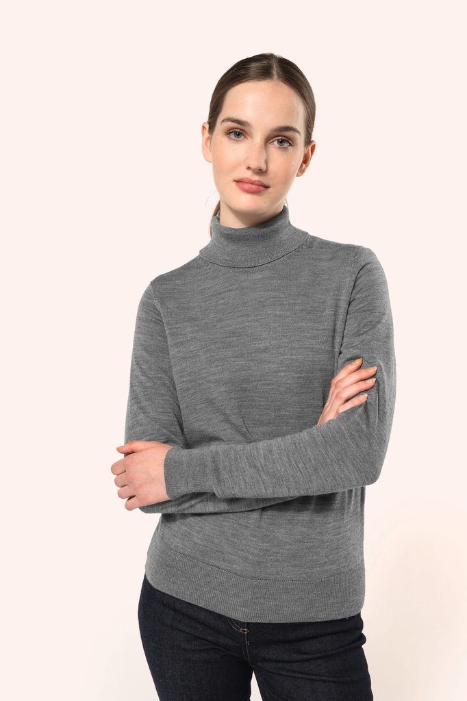 Pull Mérinos col roulé femme (XS)