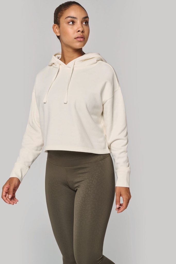 Sweat-shirt crop à capuche femme (XXS)