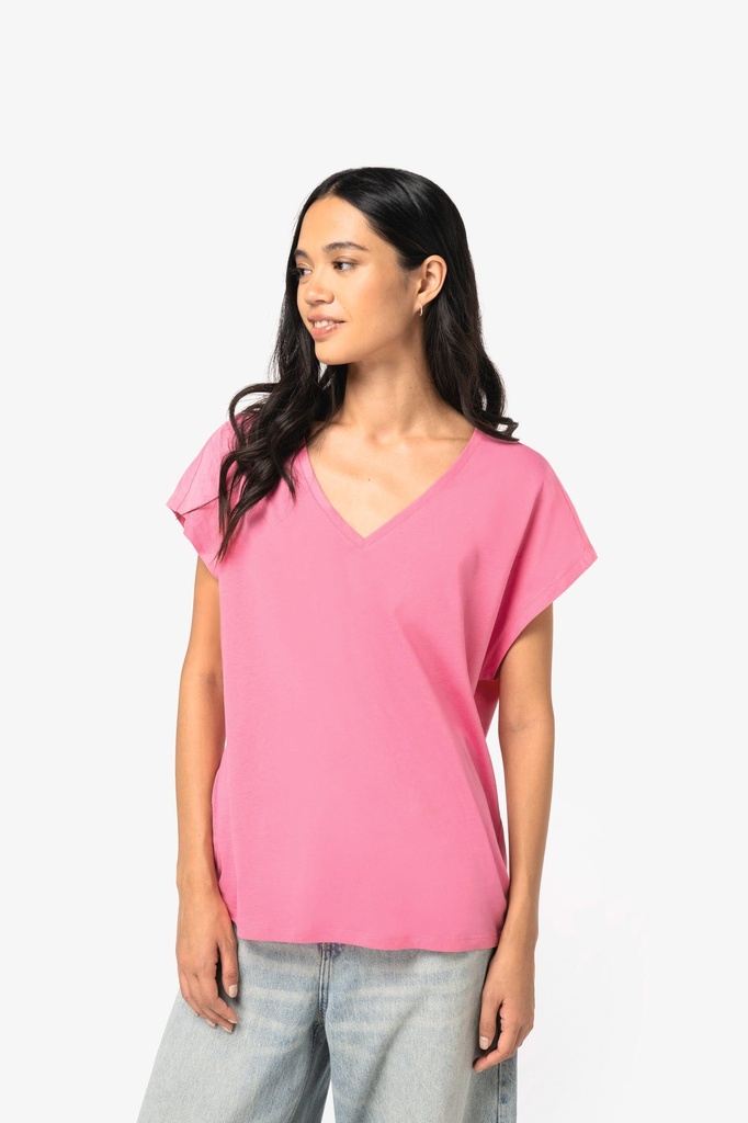 T-shirt écoresponsable loose à col V femme (S)