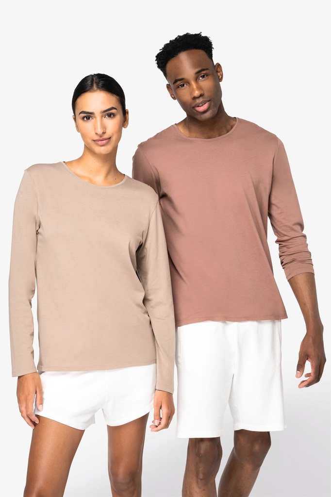 T-shirt écoresponsable délavé manches longues unisexe (XS)