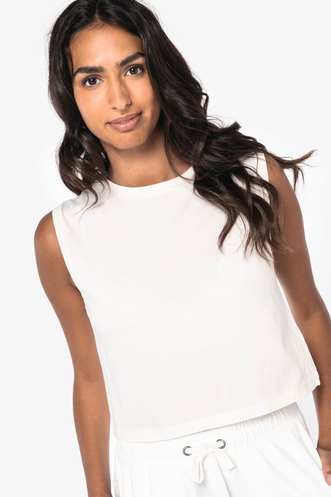 T-shirt écoresponsable  crop sans manche femme (XS)