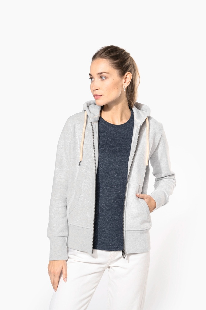 Sweat-shirt vintage zippé à capuche femme (XS)