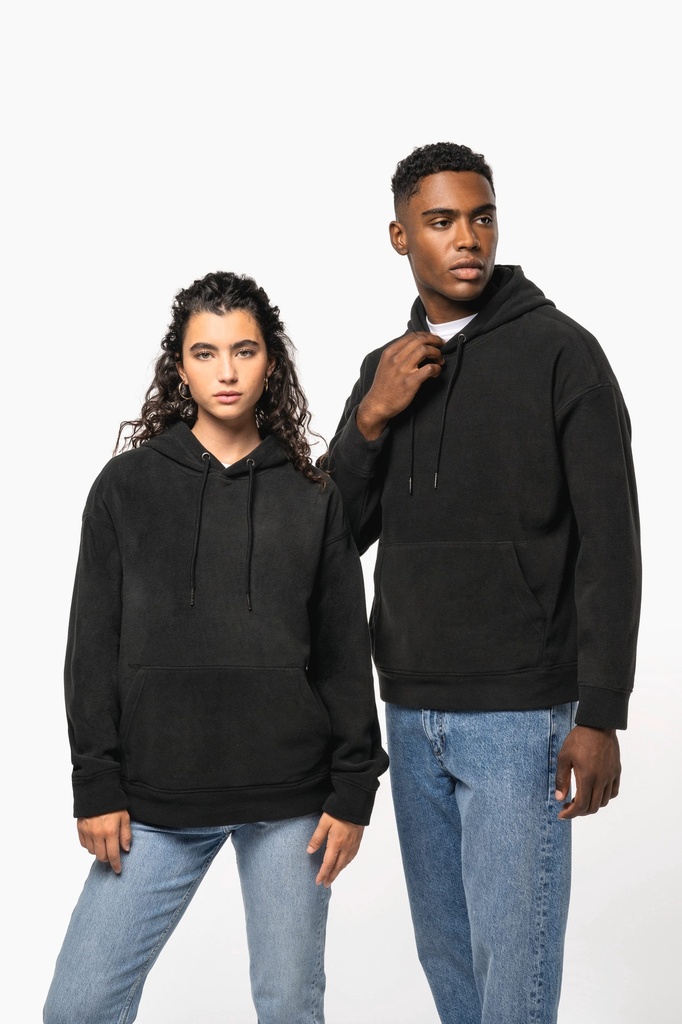 Sweat-shirt à capuche oversize en micropolaire recyclée unisexe (XS)