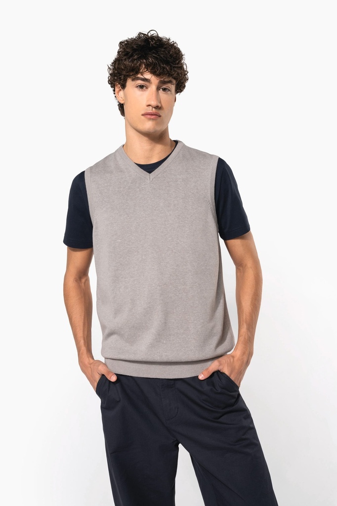 Pull col V sans manches (S)