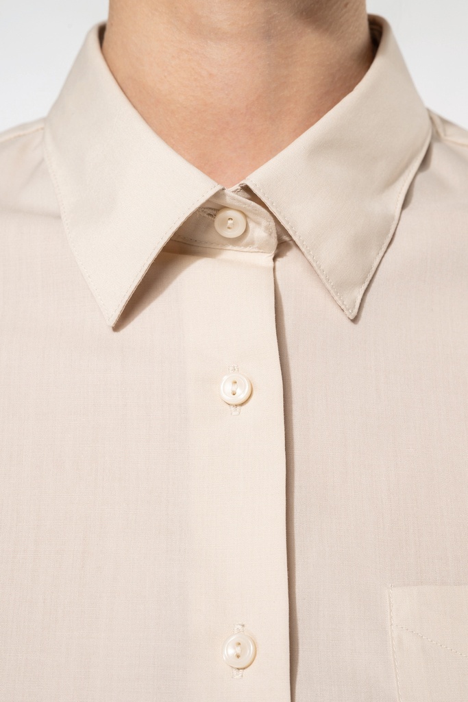 Chemise popeline polycoton manches 3/4 entretien facile femme (XS)