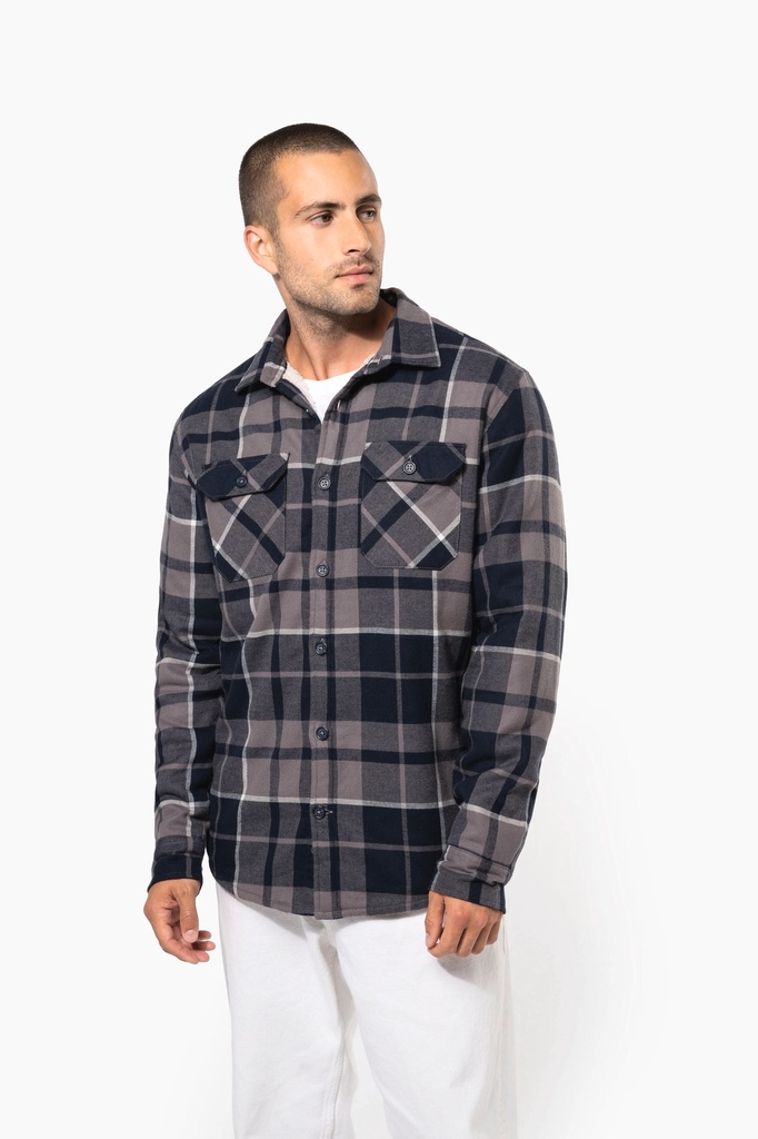 Surchemise à carreaux doublée sherpa homme (S)