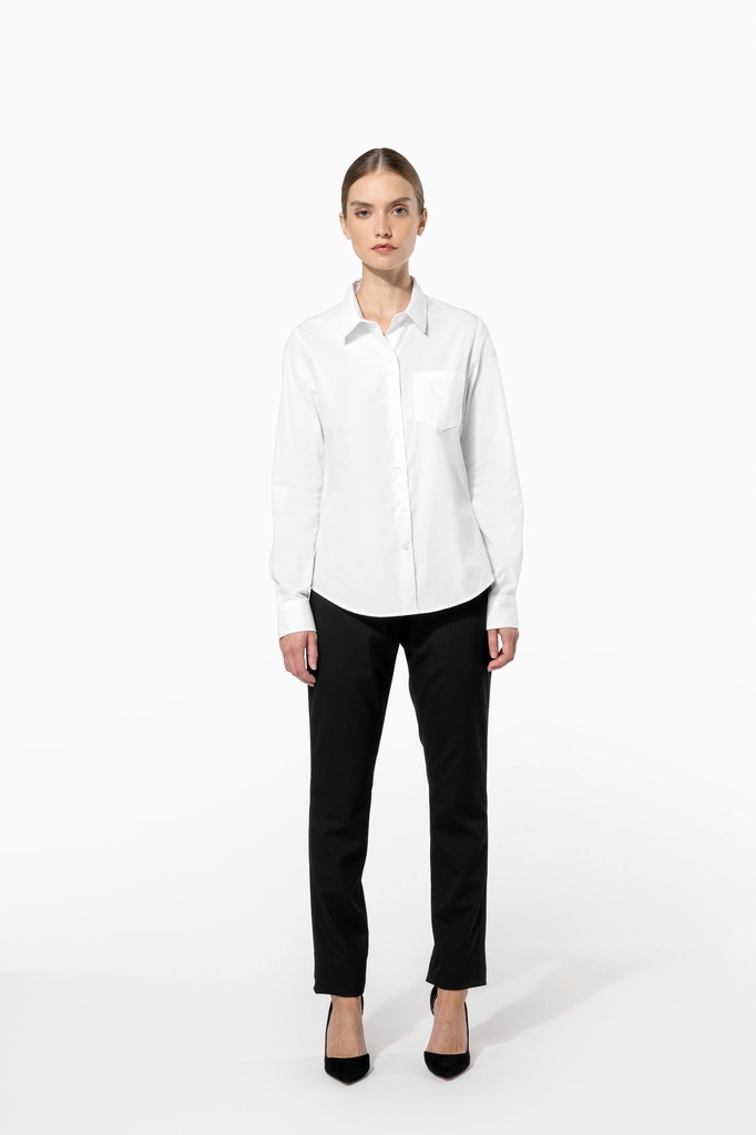 Chemise popeline manches longues femme (XS)