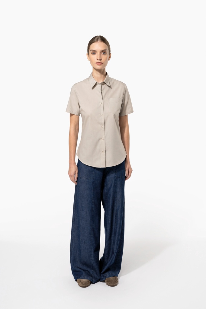 Chemise popeline polycoton manches courtes entretien facile femme (XS)
