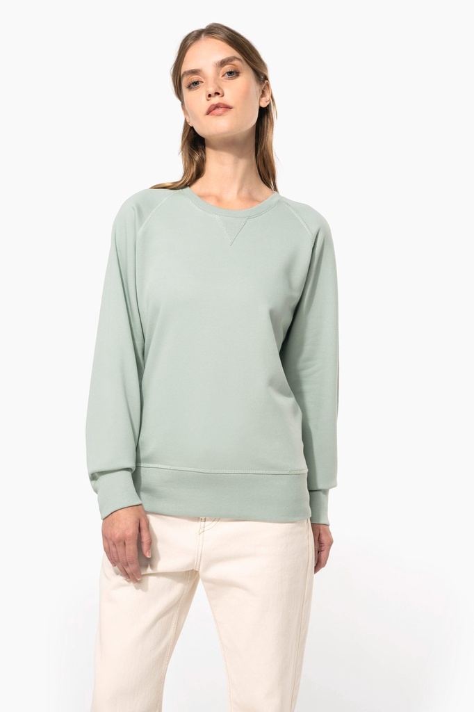 Sweat-shirt Bio col rond manches raglan femme (XS)