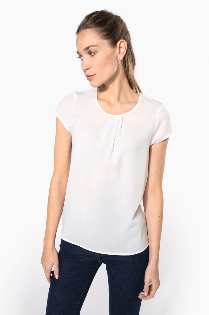 Blouse crêpe manches courtes femme (38 FR)