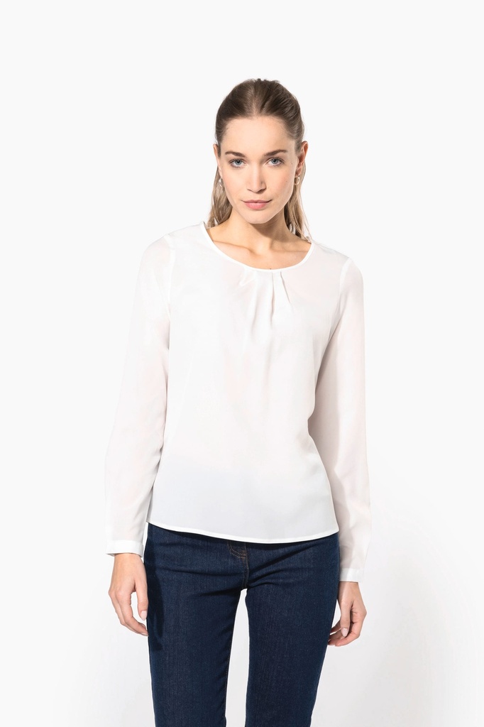 Blouse crêpe manches longues femme (38 FR)