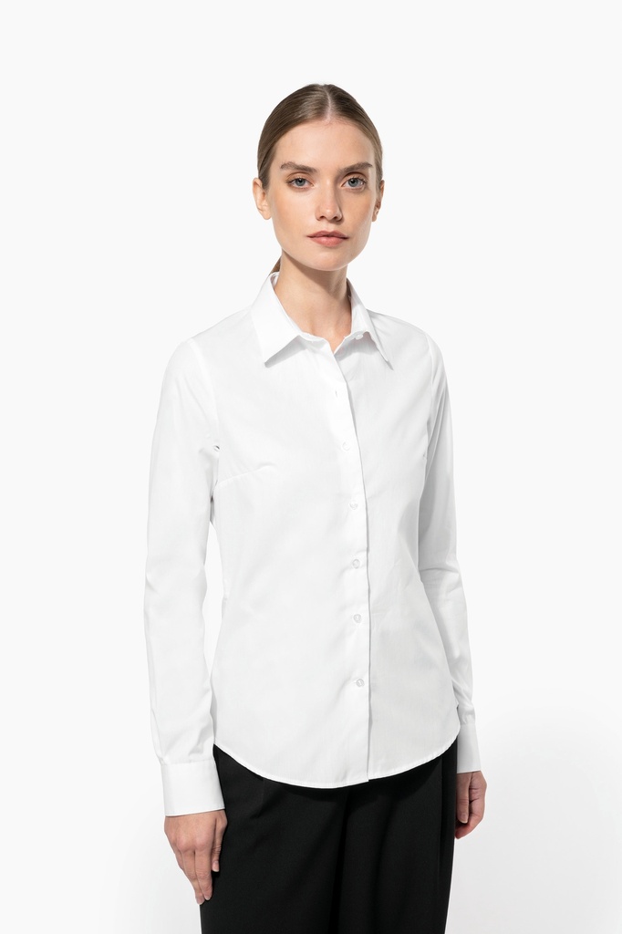 Chemise popeline manches longues femme (XS)