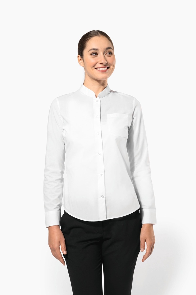 Chemise col mao manches longues femme (XS)