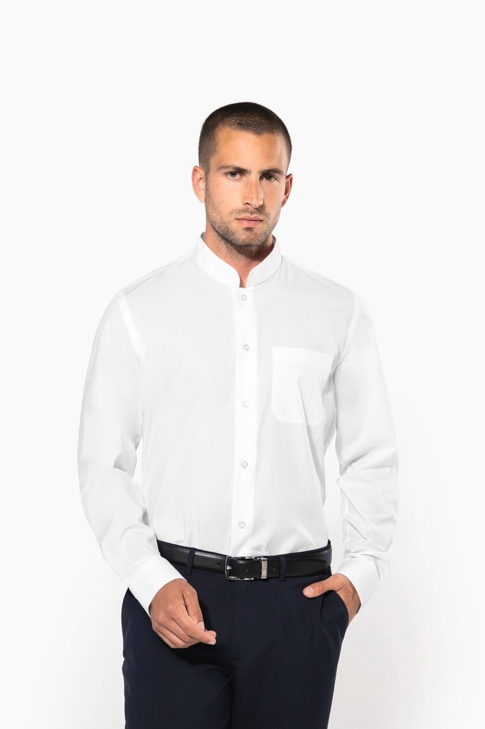 Chemise col mao manches longues (S)