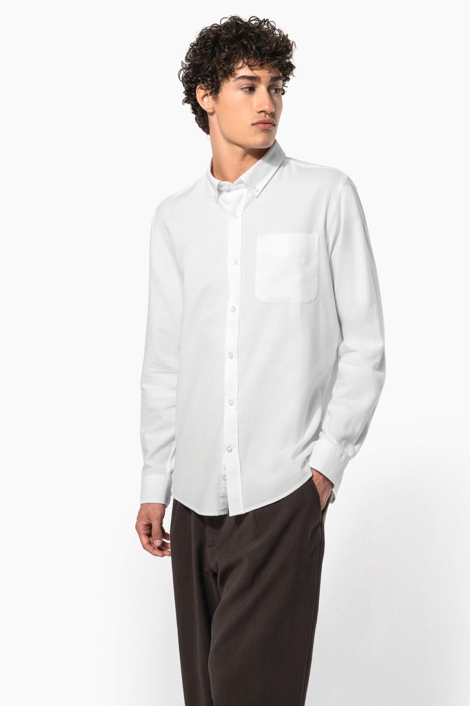 Chemise Oxford lavée manches longues (S)