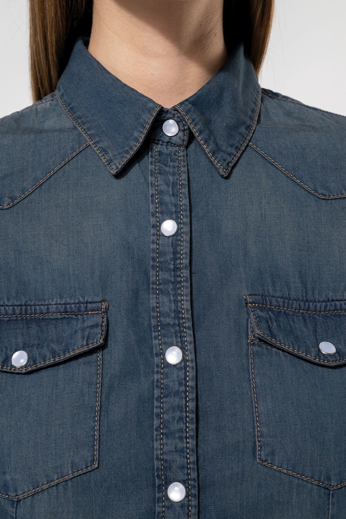 Chemise denim manches longues femme (XS)