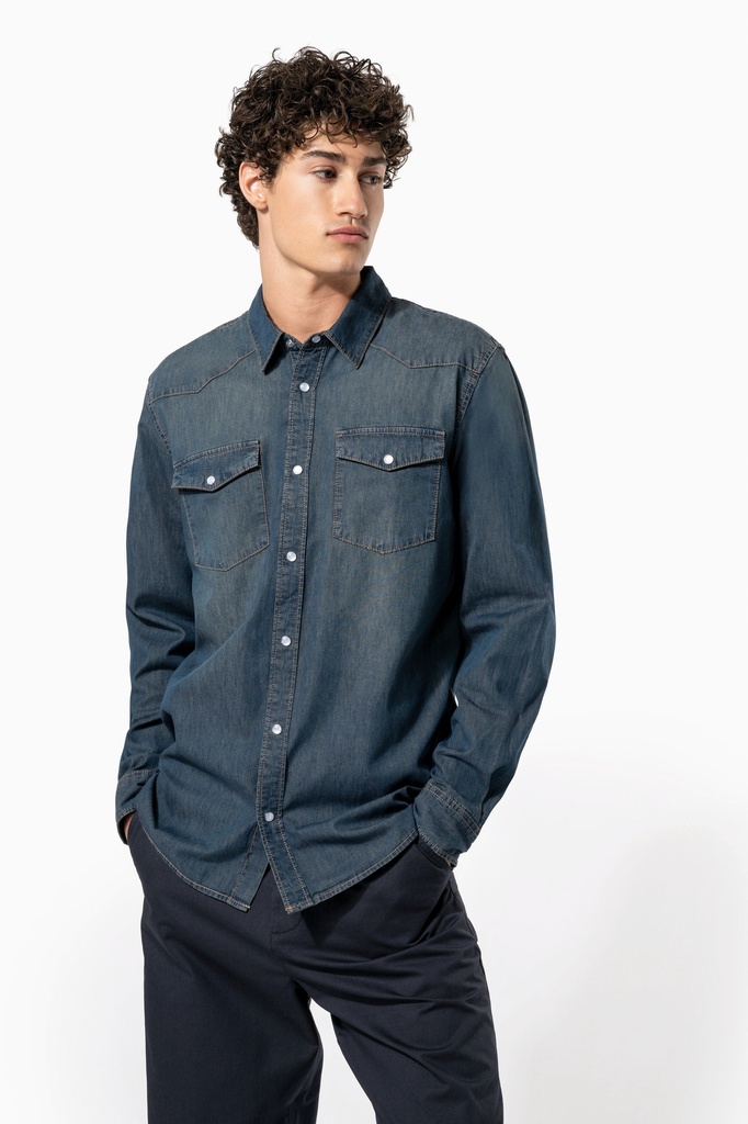 Chemise denim manches longues (S)