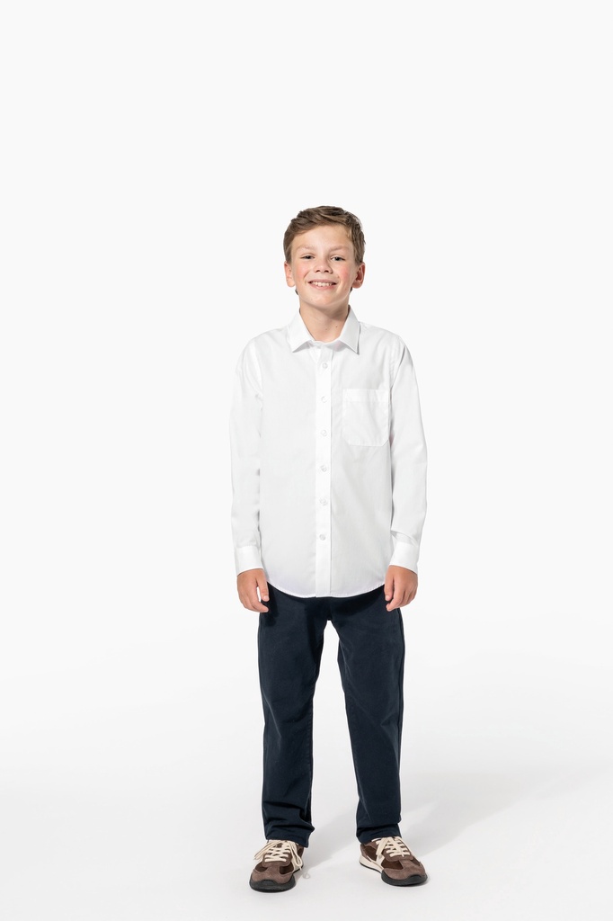 Chemise popeline manches longues enfant (12/14 ans)