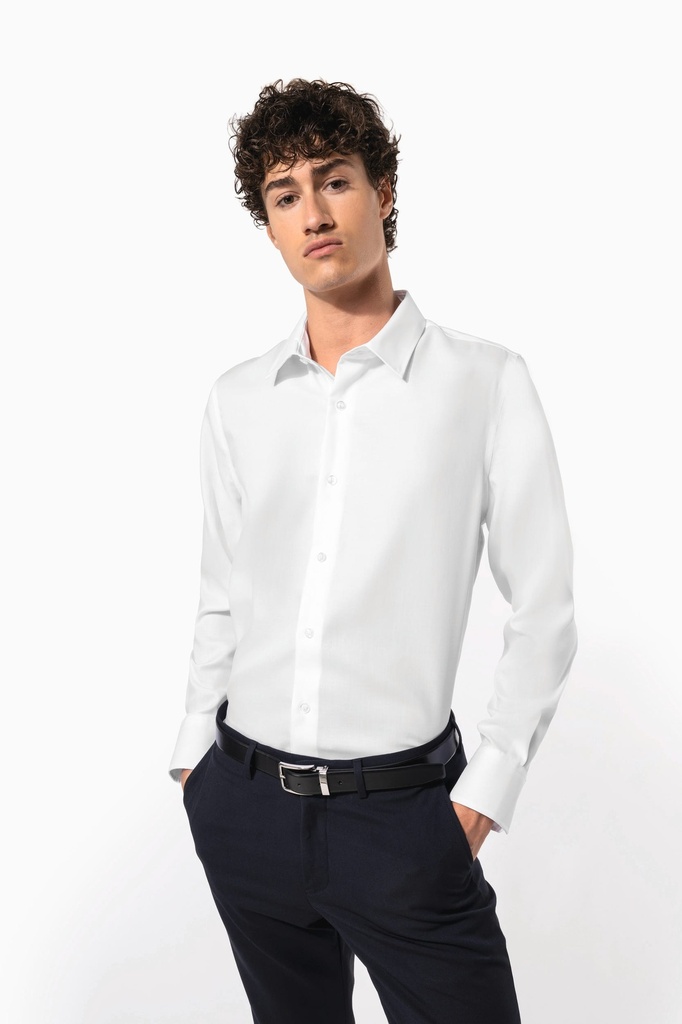 Chemise ajustée manches longues sans repassage (XS)