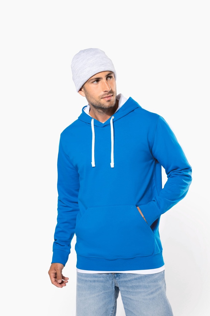Sweat-shirt capuche contrastée homme (XS)