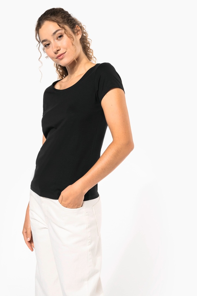 T-shirt col bateau manches courtes femme (S)