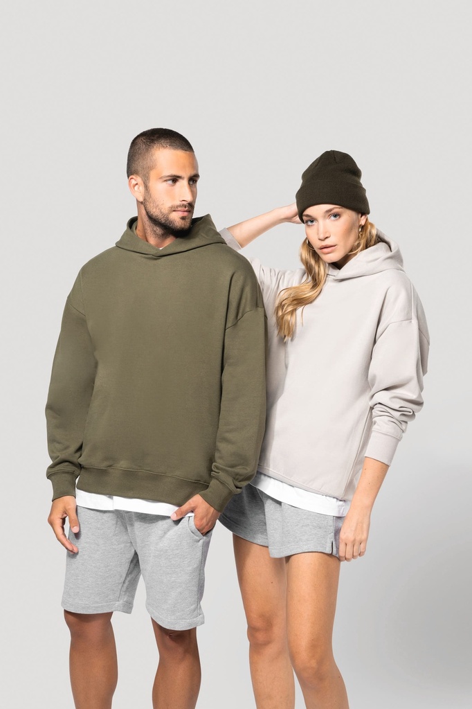 Sweatshirt à capuche molleton oversize unisexe (XXS)