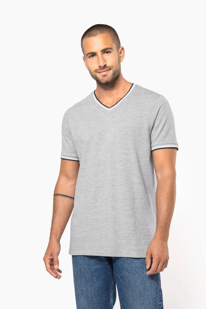 T-shirt maille piquée col V homme (S)