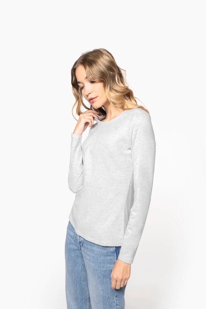 T-shirt col rond manches longues femme (S)