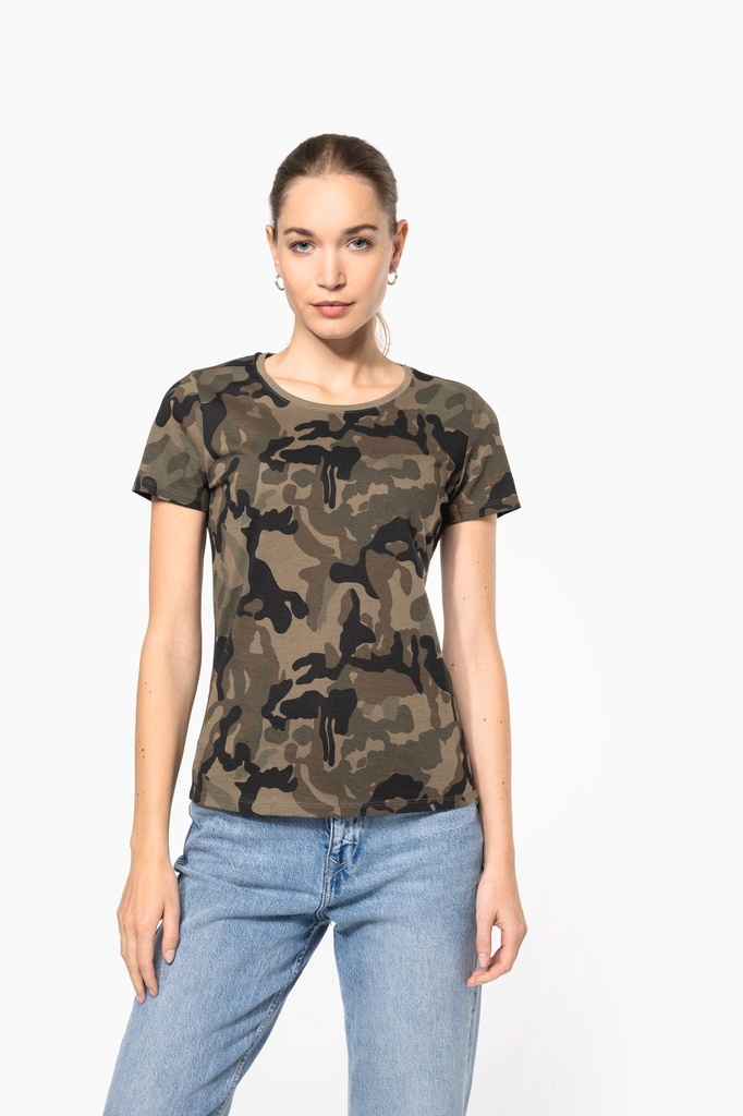 T-shirt camo manches courtes femme (XS)