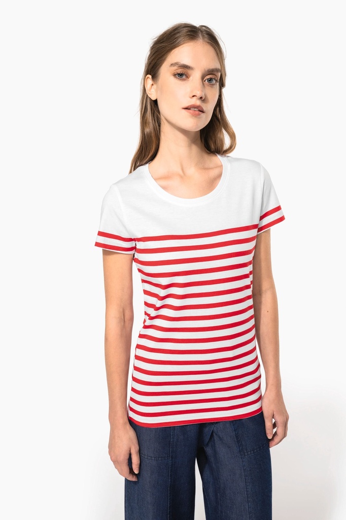 T-shirt marin col rond Bio femme (XS)
